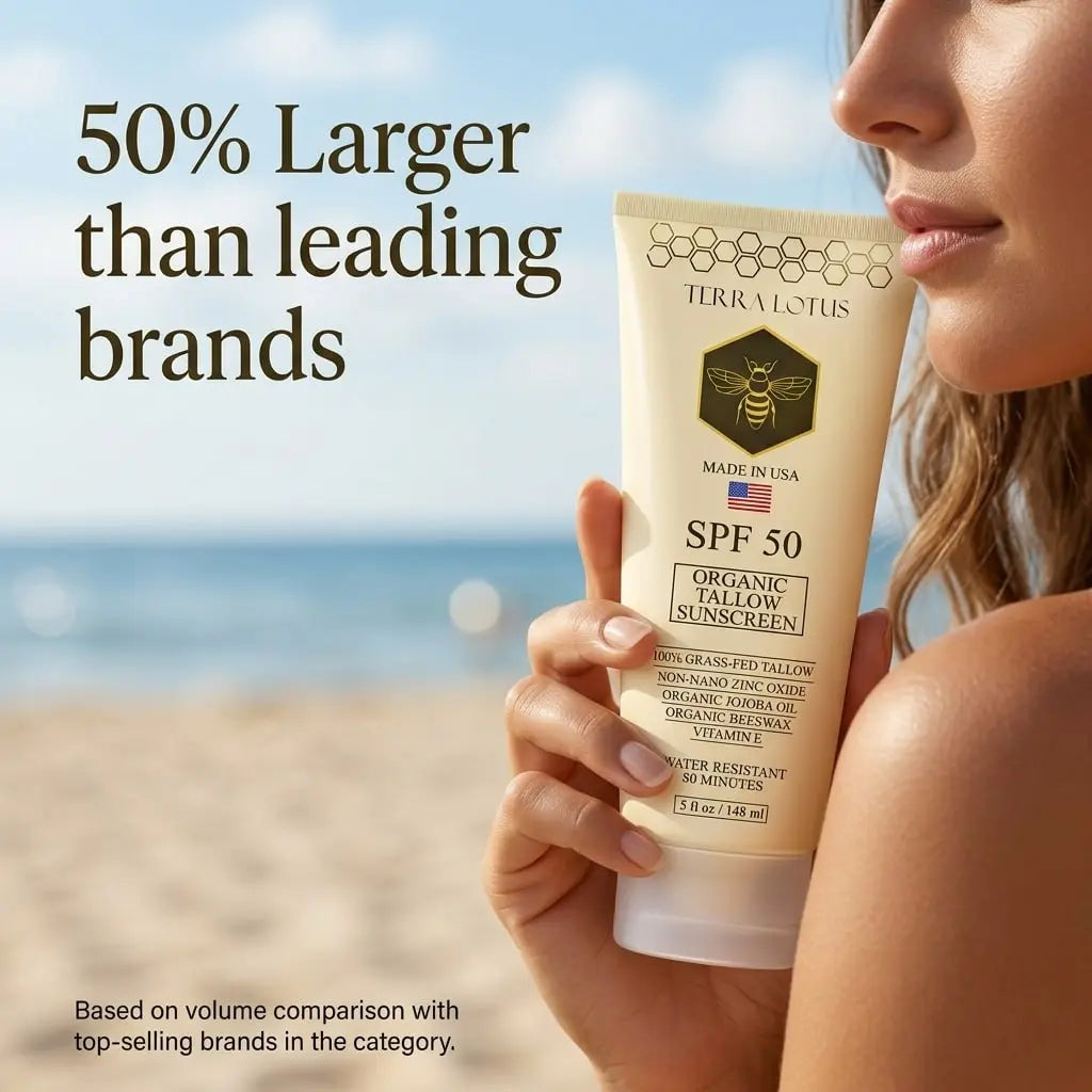 Organic Tallow Sunscreen - Natural Mineral Sunscreen SPF 50