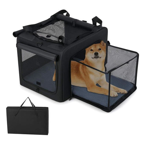 Costway Folding Pet Carrier Backpack Carry Bag w/Breathable Mesh Portable Dog Crate Travel Essentials
