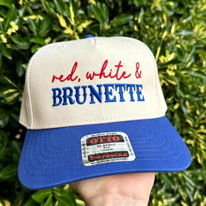 Red White & Brunette Trucker Hat