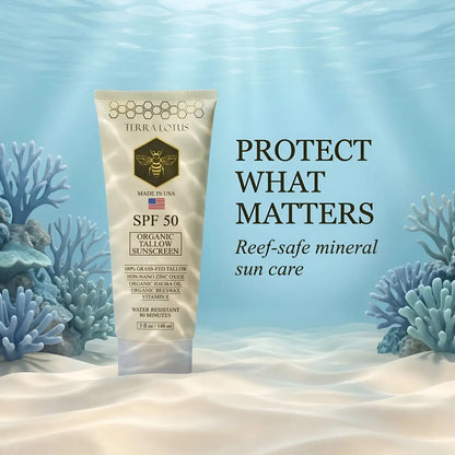 Organic Tallow Sunscreen - Natural Mineral Sunscreen SPF 50