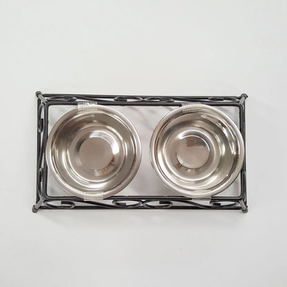 Gofetch Stainless Steel Pet Food Bowl with Double Diner
