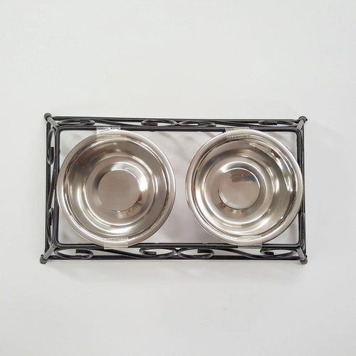 Gofetch Stainless Steel Pet Food Bowl with Double Diner