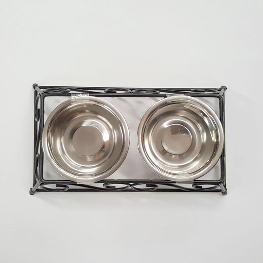 Gofetch Stainless Steel Pet Food Bowl with Double Diner