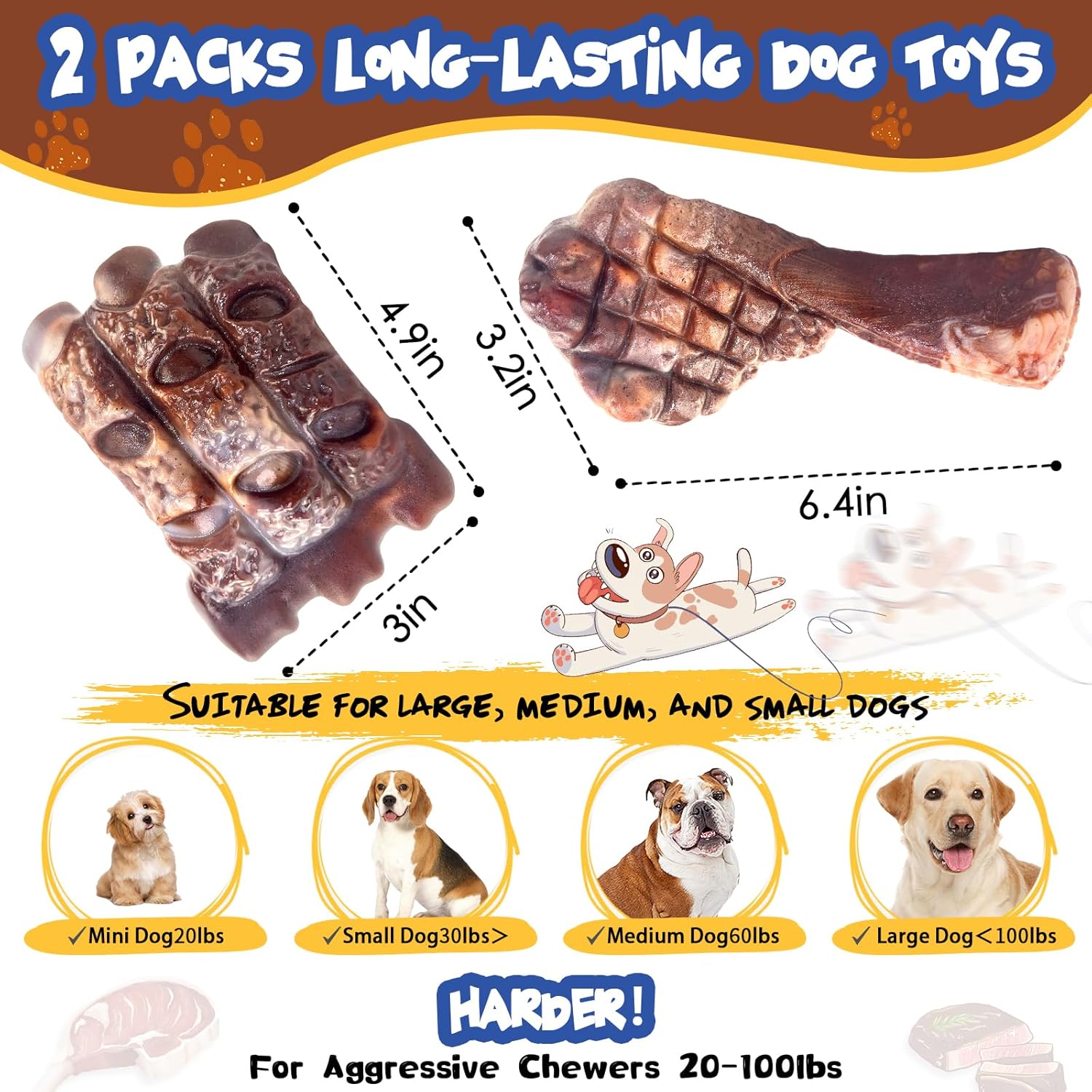 Dog Toy for Large Breed- Tough Nylon Teething Bone