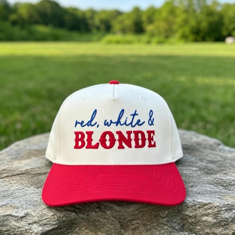 Red White & Blonde Trucker Hat