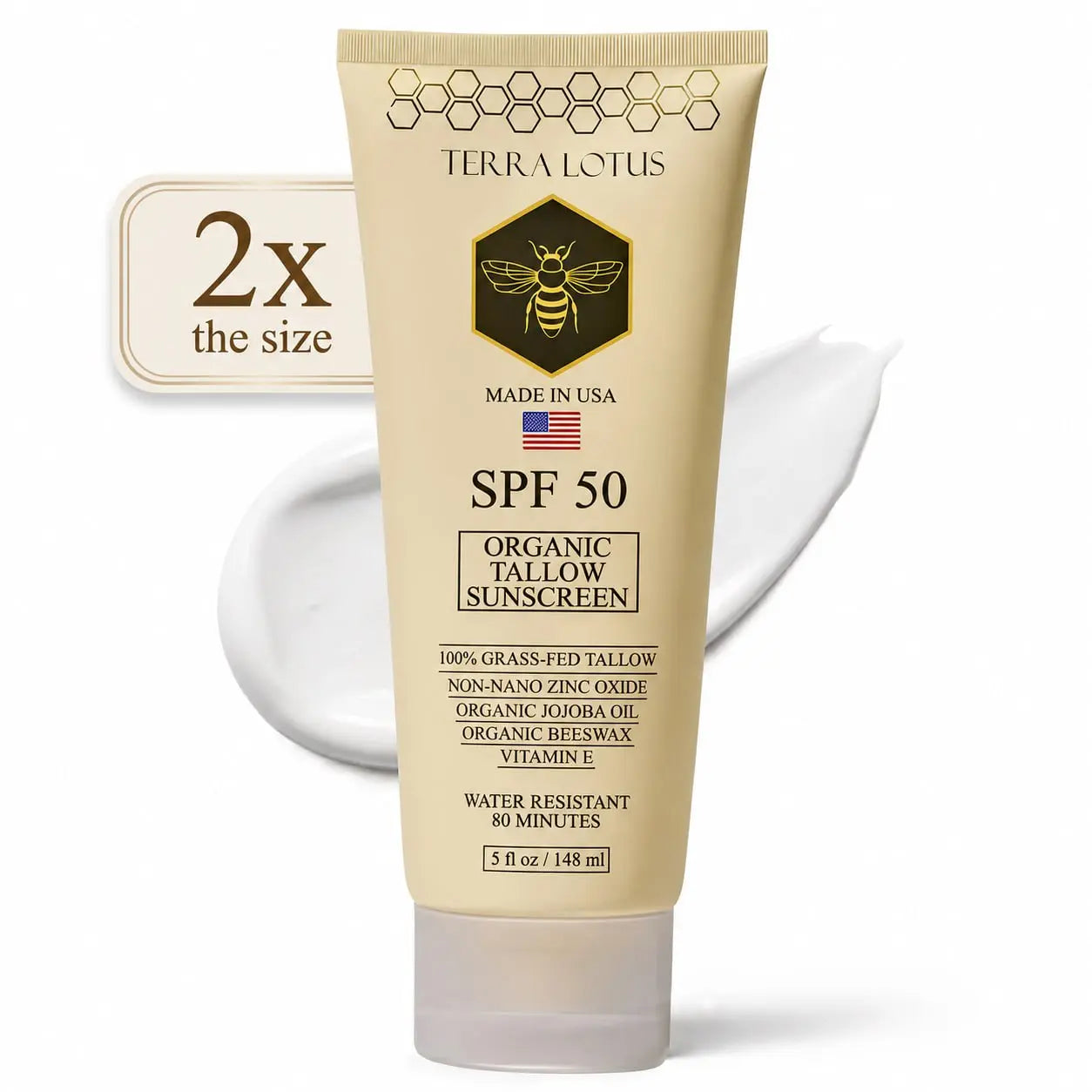 Organic Tallow Sunscreen - Natural Mineral Sunscreen SPF 50