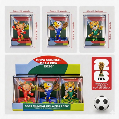 Figuras de juguete de las mascotas de la Copa Mundial de la FIFA 2026
