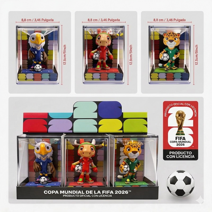 Figuras de juguete de las mascotas de la Copa Mundial de la FIFA 2026