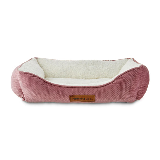 Vibrant Life Premium Plush Cuddler Pet Bed for Dogs & Cats, Machine Washable