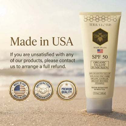 Organic Tallow Sunscreen - Natural Mineral Sunscreen SPF 50